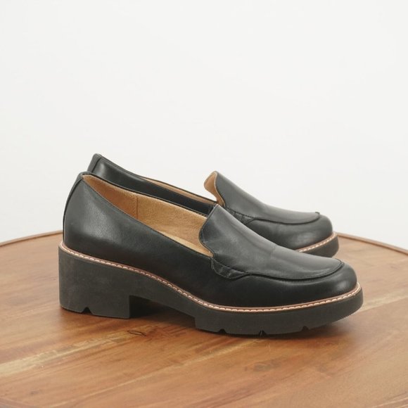 Naturalizer Black Chunky Heel Loafers - Picture 1 of 11